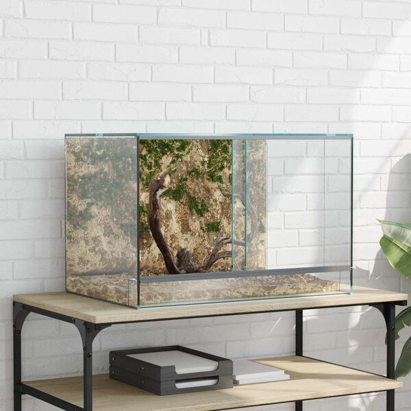 vidaXL Terr&aacute;rio com armazenamento Transparente 60 x 40 x 40 cm Vidro