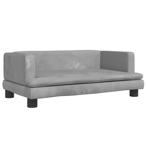 vidaXL Cama para c&atilde;es 80x45x30 cm veludo cinzento-claro