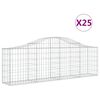vidaXL Cestos gabi&atilde;o arqueados 25pcs 200x30x60/80 cm ferro galvanizado