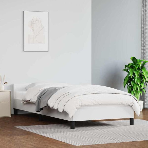 vidaXL Estrutura cama c/ cabeceira sem colch&atilde;o 90x190 cm branco