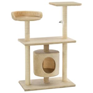 vidaXL &Aacute;rvore para gatos c/ postes arranhadores sisal 95 cm bege