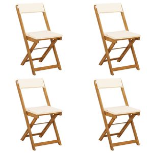 vidaXL Cadeiras Bistro Exteriores 4 pcs Branco Creme 40 x 53 x 80 cm