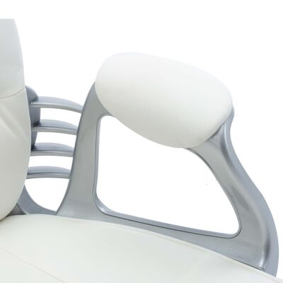 vidaXL Cadeira de escritório giratória em couro artificial branco
