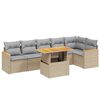 vidaXL 7 pcs conjunto de sof&aacute;s p/ jardim com almofad&otilde;es vime PE bege