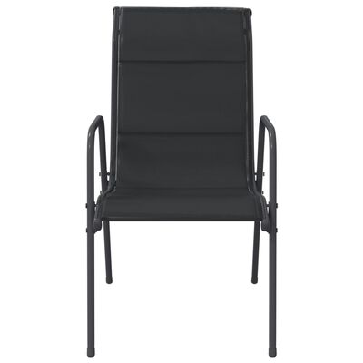 vidaXL Cadeiras de jardim 2 pcs aço e textilene preto