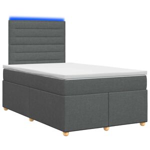 vidaXL Cama box spring com colch&atilde;o Cinzento-Escuro 120 x 200 cm Tecido