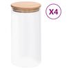 vidaXL Frascos de vidro com tampas de bambu 4 pcs 1200 ml