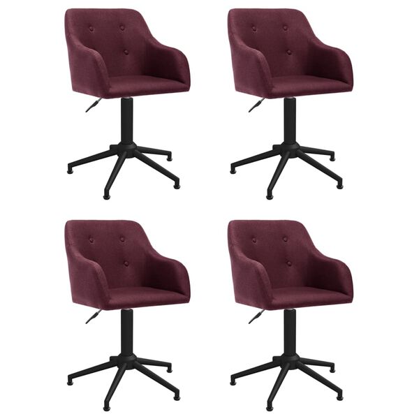 vidaXL Cadeiras de jantar girat&oacute;rias 4 pcs tecido roxo