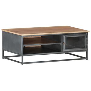 vidaXL Mesa de centro 90x50x35 cm madeira de ac&aacute;cia maci&ccedil;a cinzento