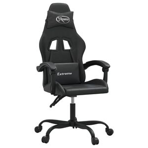 vidaXL Cadeira de gaming couro artificial preto