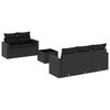 vidaXL 6 pcs conjunto sof&aacute;s de jardim c/ almofad&otilde;es vime PE preto