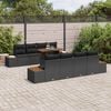 vidaXL Conjunto de Sof&aacute; de Jardim 9 pcs Preto Rattan Sint&eacute;tico
