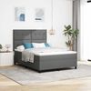 vidaXL Cama Box com colch&atilde;o Cinza Escuro 140 x 190 cm tecido