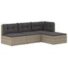 vidaXL 4 pcs conjunto lounge de jardim c/ almofad&otilde;es vime PE cinzento