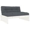 vidaXL 5pcs conjunto lounge jardim c/ almofad&otilde;es madeira maci&ccedil;a branco