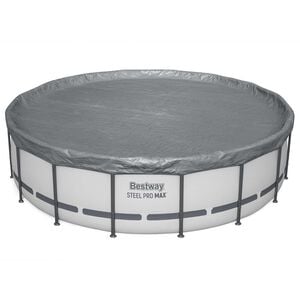 Bestway Capa para Piscina &Oslash;4,88 m Redondo Poli&eacute;ster Cinzento