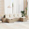 vidaXL Conjunto de Sof&aacute; de Jardim 6 pcs Bege Rattan Sint&eacute;tico
