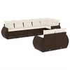 vidaXL 8 pcs conjunto sof&aacute;s de jardim c/ almofad&otilde;es vime PE castanho