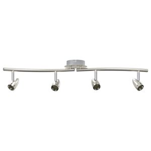 vidaXL Foco de teto com holofotes N&iacute;quel 61 x 10 x 12,5 cm Metal