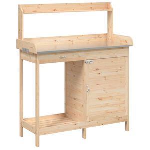 vidaXL Mesa de cultivo c/ arm&aacute;rio 110,5x45x124,5 cm abeto maci&ccedil;o
