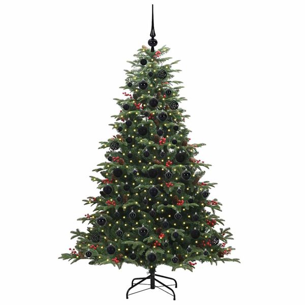 vidaXL &Aacute;rvore de Natal Artificial Verde 180 cm PVC, Metal e Pl&aacute;stico