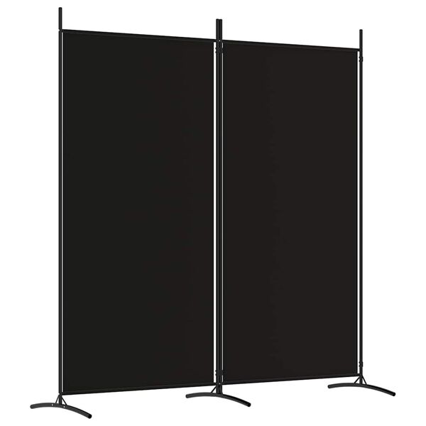 vidaXL Divis&oacute;ria de quarto com 2 painel 175x180 cm preto tecido