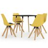 vidaXL 5 pcs conjunto de jantar preto e amarelo