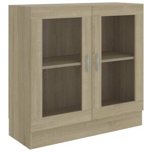 vidaXL Arm&aacute;rio vitrine derivados de madeira carvalho sonoma