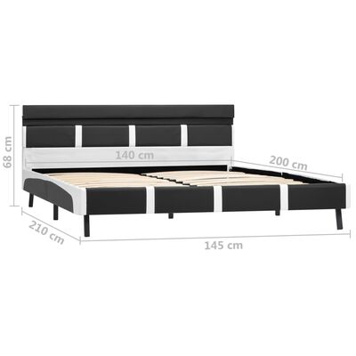 vidaXL Estrutura de cama com LED 140x200 cm couro artificial cinzento