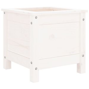 vidaXL Vaso/floreira de jardim 40x40x39 cm pinho maci&ccedil;o branco