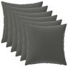 vidaXL Capa almofada 6 pcs HEERLEN Antracite 40 x 40 cm Poli&eacute;ster