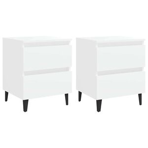 vidaXL Mesas de cabeceira 2 pcs 40x35x50cm derivados de madeira branco