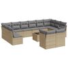 vidaXL 13 pcs conjunto de sof&aacute;s p/ jardim com almofad&otilde;es vime PE bege