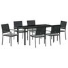 vidaXL Conjunto de Jantar para Jardim 7 pcs Preto e Cinza Claro