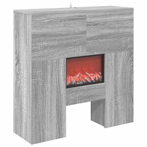 vidaXL Lareira el&eacute;trica Sonoma cinzento 75 x 24,5 x 75 cm