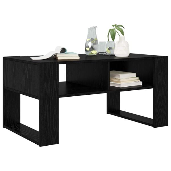 vidaXL Mesa de centro com armazenamento Carvalho Preto 92 x 53 x 45 cm