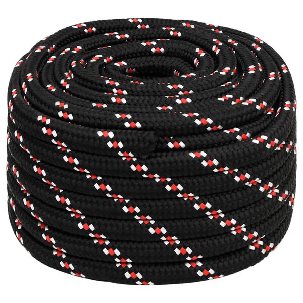 vidaXL Corda de barco 20 mm 100 m polipropileno preto
