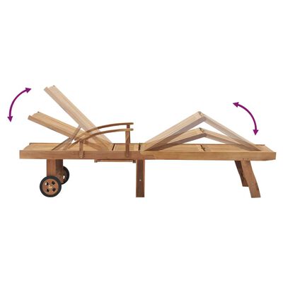vidaXL Espreguiçadeira madeira de teca maciça