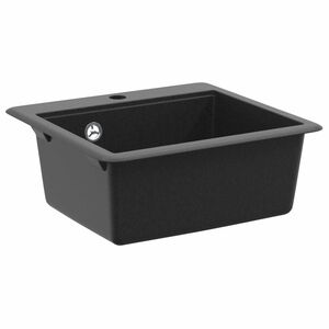 vidaXL Pia 80% Quartzo e 20% Resina 470 x 440 mm Preto