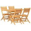vidaXL 5 pcs conjunto de jantar p/ jardim madeira de teca maci&ccedil;a