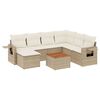 vidaXL 8 pcs conjunto de sof&aacute;s p/ jardim com almofad&otilde;es vime PE bege