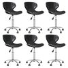 vidaXL Cadeiras de jantar girat&oacute;rias 6 pcs couro artificial preto