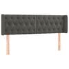 vidaXL Cabeceira de cama c/ abas veludo 147x16x78/88cm cinzento-escuro