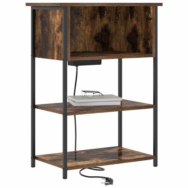 vidaXL Arm&aacute;rio de Cabeceira Carvalho Defumado 55 x 31 x 76 cm