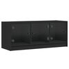 vidaXL M&oacute;vel de TV c/ portas de vidro 102x37x42 cm preto