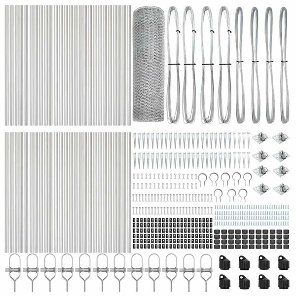 vidaXL Poste de Cerca Prateado 100 x 0,6 m (malha de 13 mm) A&ccedil;o