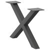 vidaXL P&eacute;s para mesa de centro em formato de X, 2 pe&ccedil;as, antracite, 60x(30-31) cm, a&ccedil;o