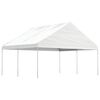 vidaXL Gazebo com telhado 4,46x5,88x3,75 m polietileno branco