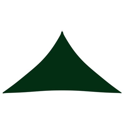 vidaXL Para-sol vela tecido oxford triangular 3,5x3,5x4,9m verde-esc.