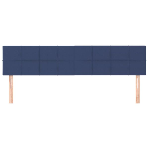 vidaXL Cabeceira de cama 2 pcs tecido 80x5x78/88 cm azul